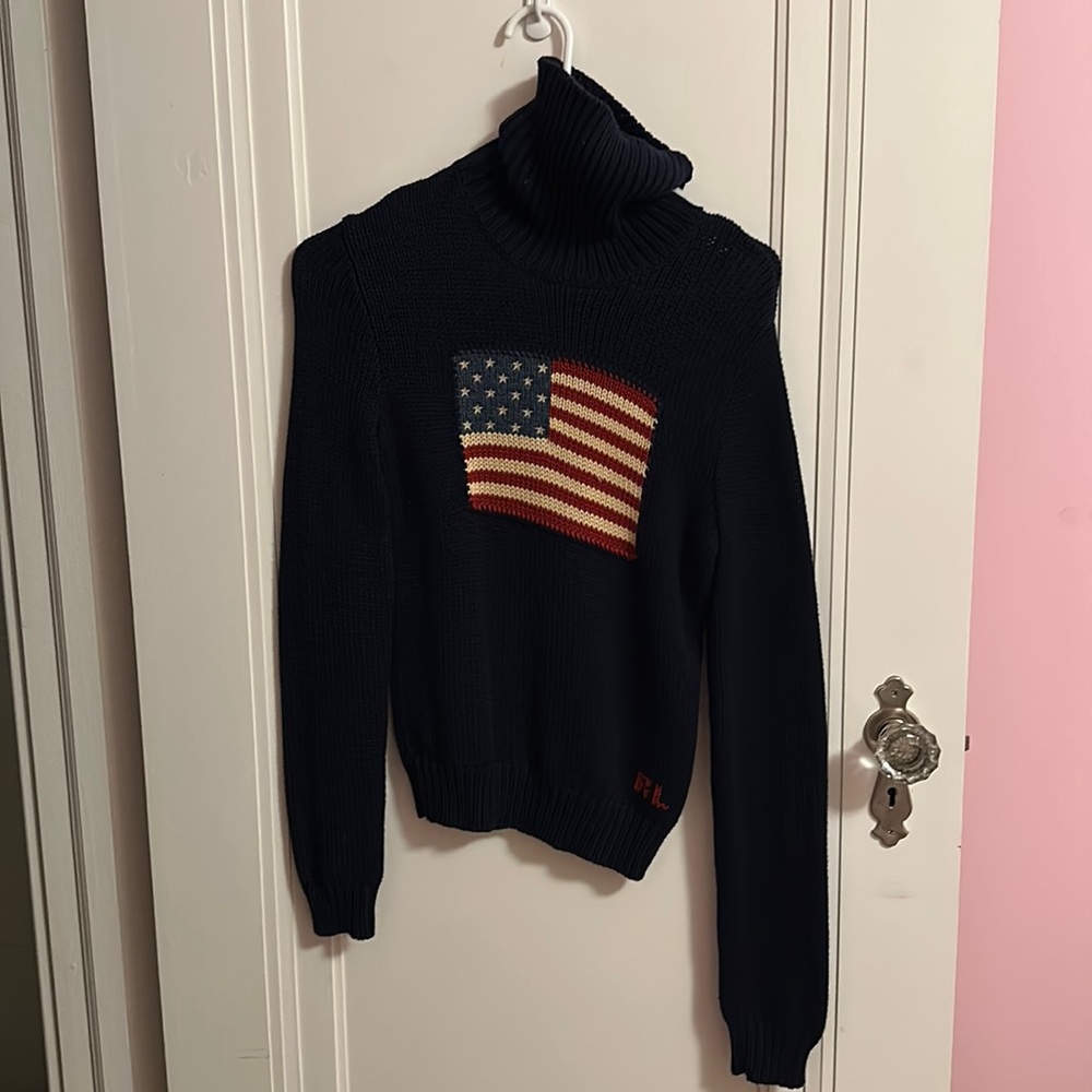 Vintage Ralph Lauren American Flag Turtleneck